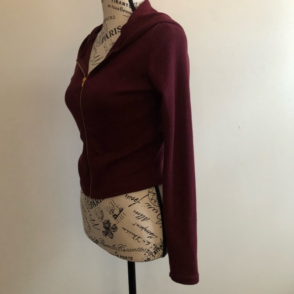 Fashion Nova Burgundy Hoodie - Picture 3 of 6